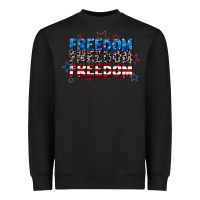 Black Freedom freedom freedom 4th of july Heavyweight Sweatshirt - CowGirlArtShop
