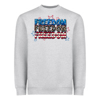Heather Grey Freedom freedom freedom 4th of july Heavyweight Sweatshirt - CowGirlArtShop