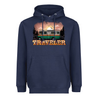 Navy traveler Heavyweight Hoodie - NancyCooperArtShop
