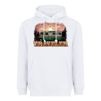 White traveler Heavyweight Hoodie - NancyCooperArtShop