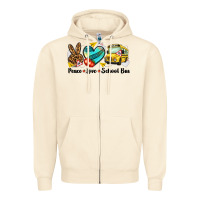 Sandshell peace love school bus Zipper Hoodie - NancyCooperArtShop