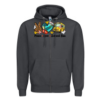 Smoke peace love school bus Zipper Hoodie - NancyCooperArtShop