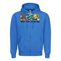 True Royal peace love school bus Zipper Hoodie - NancyCooperArtShop