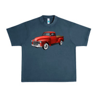 Midnight Navy western red truck right 34 view Urban Heavy Tee - FaDigitalArtStudio