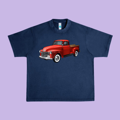 Western Red Truck Right 34 View Urban Heavy Tee Designed By Fadigitalartstudio