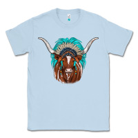 Dusty Blue texas longhorn indian headdress Classic Tee - JahusDesignShop