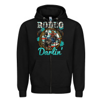 Black rodeo darling Zipper Hoodie - BarkalooDesign
