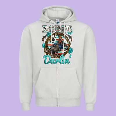 Rodeo Darling Zipper Hoodie Designed By Barkaloodesign