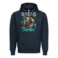 Navy rodeo darling Zipper Hoodie - BarkalooDesign