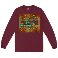 Burgundy grateful thankful blessed turkey Long Sleeve Tee - JahusDesignShop