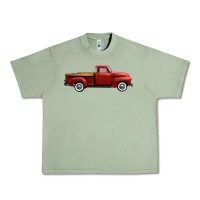 Oil Green western red truck right side view Urban Heavy Tee - FaDigitalArtStudio