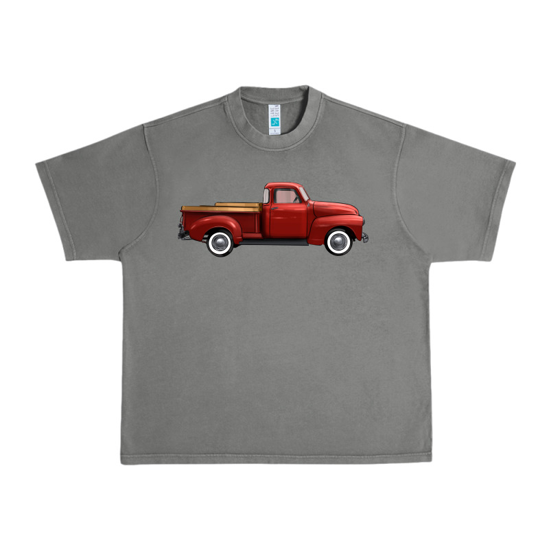 Western Red Truck Right Side View Urban Heavy Tee by FaDigitalArtStudio | Teevron