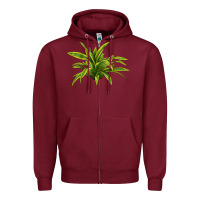 Burgundy Lemon Lime Dracaena Leaf Zipper Hoodie - LillyAllenDesigns