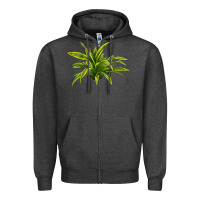 Charcoal Heather Lemon Lime Dracaena Leaf Zipper Hoodie - LillyAllenDesigns