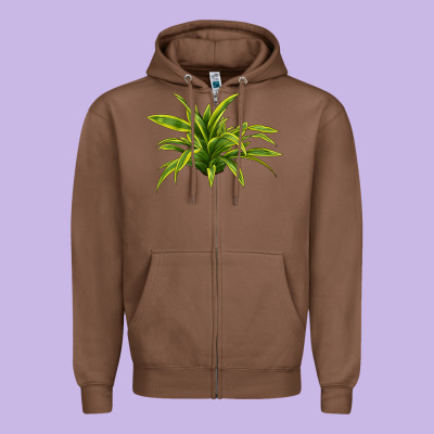 Lemon Lime Dracaena Leaf Zipper Hoodie Designed By Lillyallendesigns