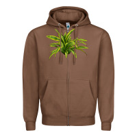 Chestnut Lemon Lime Dracaena Leaf Zipper Hoodie - LillyAllenDesigns