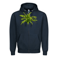Navy Lemon Lime Dracaena Leaf Zipper Hoodie - LillyAllenDesigns