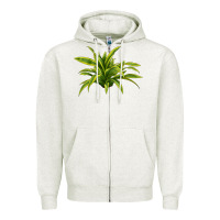 Oatmeal Heather Lemon Lime Dracaena Leaf Zipper Hoodie - LillyAllenDesigns