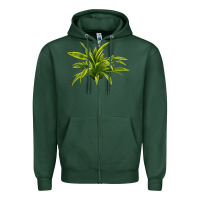 Sports Green Lemon Lime Dracaena Leaf Zipper Hoodie - LillyAllenDesigns