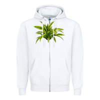White Lemon Lime Dracaena Leaf Zipper Hoodie - LillyAllenDesigns