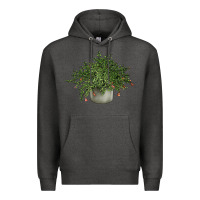Charcoal Heather Dwarf Pomegranate Tree Illustrations Premium Hoodie - LillyAllenDesigns