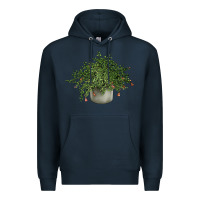 Navy Dwarf Pomegranate Tree Illustrations Premium Hoodie - LillyAllenDesigns