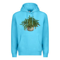 Ocean Blue Dwarf Pomegranate Tree Illustrations Premium Hoodie - LillyAllenDesigns