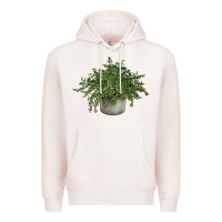 Pale Pink Dwarf Pomegranate Tree Illustrations Premium Hoodie - LillyAllenDesigns