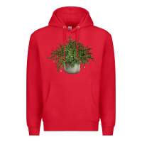 Red Dwarf Pomegranate Tree Illustrations Premium Hoodie - LillyAllenDesigns