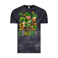 Cloud Black One lucky cowboy with st. patricks elf Vintage Tee - Neo Western