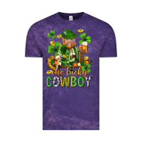 Cloud Purple One lucky cowboy with st. patricks elf Vintage Tee - Neo Western