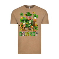 Vintage Coffee One lucky cowboy with st. patricks elf Vintage Tee - Neo Western