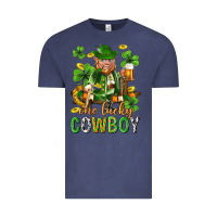 Vintage Denim One lucky cowboy with st. patricks elf Vintage Tee - Neo Western