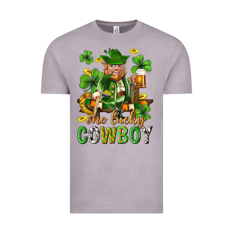 One Lucky Cowboy With St. Patricks Elf Vintage Tee by Neo Western | Teevron