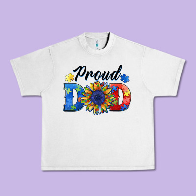 Proud Dad Autism Urban Heavy Tee Designed By Barkaloodesign