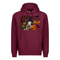 Burgundy Moo I Mean Boo Holstein Cow Premium Hoodie - LillyAllenDesigns