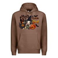 Chestnut Moo I Mean Boo Holstein Cow Premium Hoodie - LillyAllenDesigns