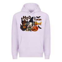 Lilac Moo I Mean Boo Holstein Cow Premium Hoodie - LillyAllenDesigns