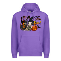 Purple Moo I Mean Boo Holstein Cow Premium Hoodie - LillyAllenDesigns