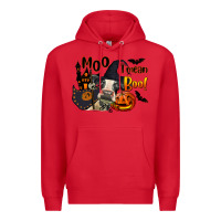 Red Moo I Mean Boo Holstein Cow Premium Hoodie - LillyAllenDesigns