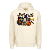 Sandshell Moo I Mean Boo Holstein Cow Premium Hoodie - LillyAllenDesigns