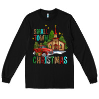 Black small town christmas church western truck Long Sleeve Tee - AdoDesignShop