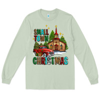 Matcha small town christmas church western truck Long Sleeve Tee - AdoDesignShop