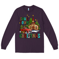Plum small town christmas church western truck Long Sleeve Tee - AdoDesignShop