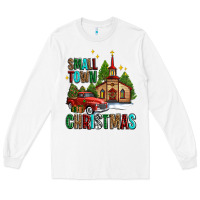 White small town christmas church western truck Long Sleeve Tee - AdoDesignShop