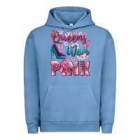 Pigment Pebble Blue Queens wear pink Breast Cancer Urban Hoodie - NancyCooperArtShop