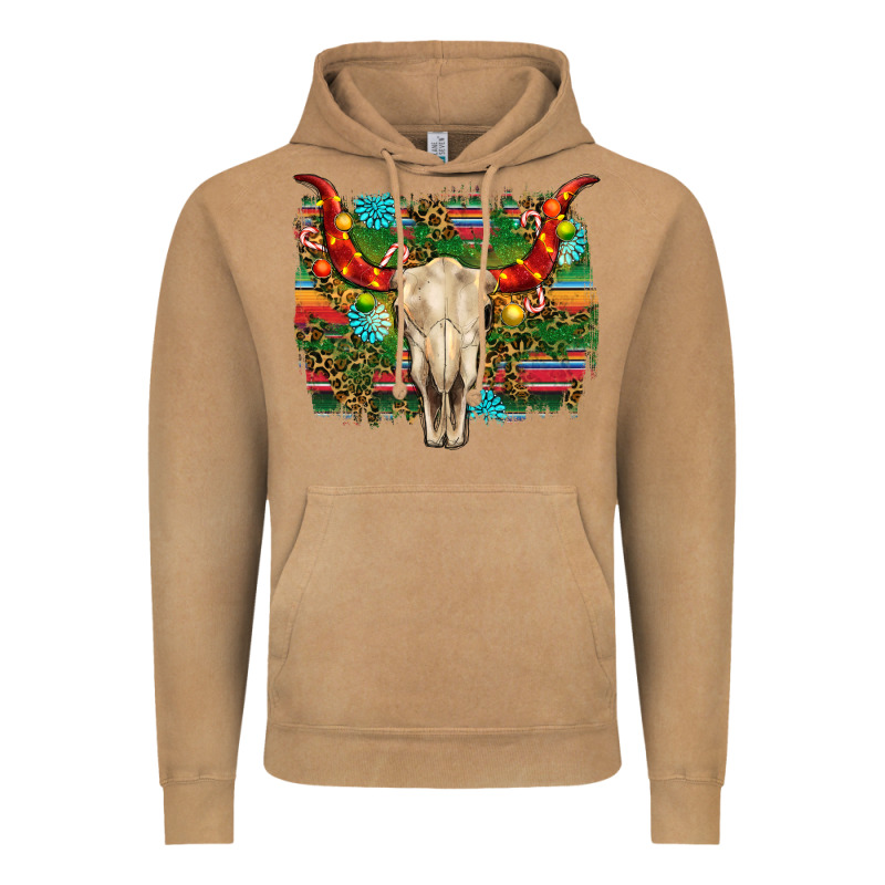 Western Christmas Bull Skull Vintage Hoodie by RanaPortraitStore | Teevron