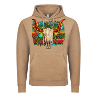 Vintage Coffee western christmas bull skull Vintage Hoodie - RanaPortraitStore