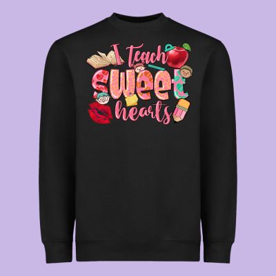 I Teach Sweet Hearts Valentine's Day Teacher Heavyweight Sweatshirt Designed By Fadigitalartstudio