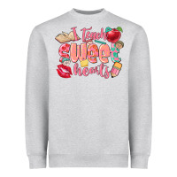 Heather Grey i teach sweet hearts valentine's day teacher Heavyweight Sweatshirt - FaDigitalArtStudio
